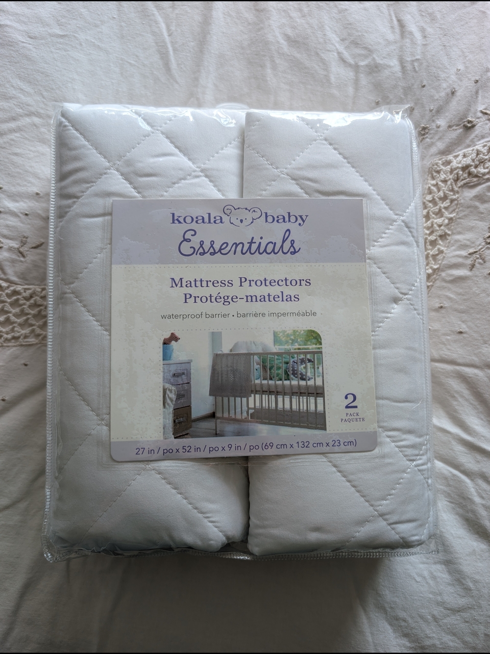 Koala Kids White Quilted Waterproof Mattress Protectors (2 Pack)
